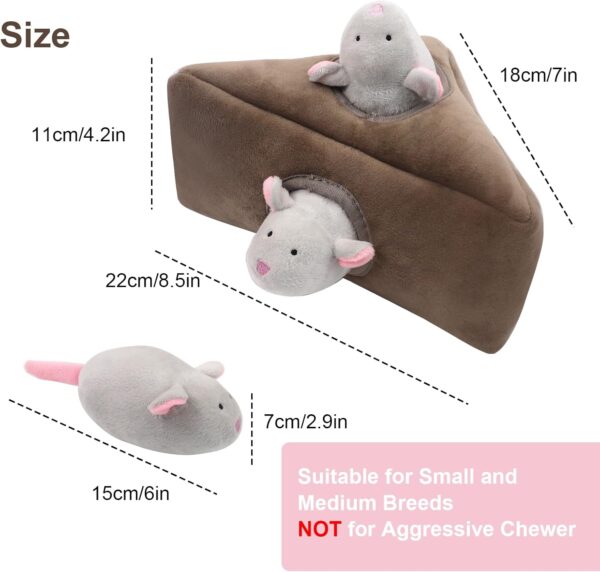 vocheer Squeaky Dog Toys, Durable Interactive Hide and Seek Plush Puzzle Dog Toys for Medium Small Dogs, Pets, Christmas Dog Toy, Mouse Dog Toys - Image 7