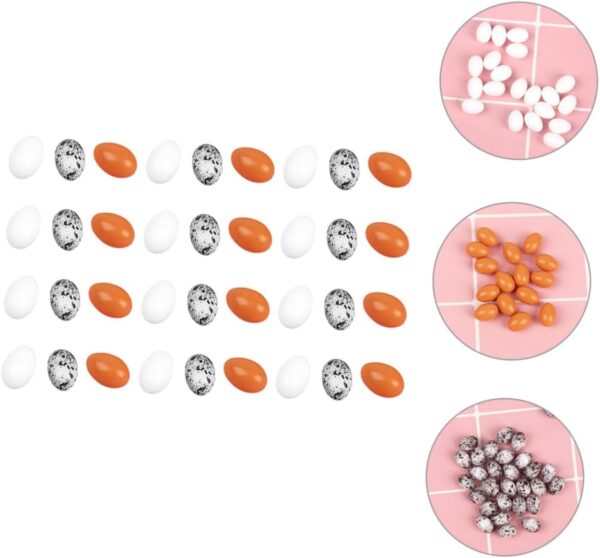 Abaodam 36pcs Simulated Mini Eggs Mini Chicken Eggs Dollhouse Miniatures Kitchen Food Mini Easter Eggs Easter Bird Egg Statues Miniature Scene Model Material Plastic Micro Scene Small Eggs - Image 2