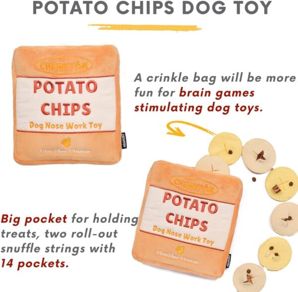 CHEWFFON Dog Toy, Dog Puzzle Toy, Snuffle Treat Dispensing Toys for Boredom, Interactive Dog Toys, Durable Hide and Seek Chew Nose Work Puppy Toy for Small, Medium and Large Dog (Potato Chips) - Image 2