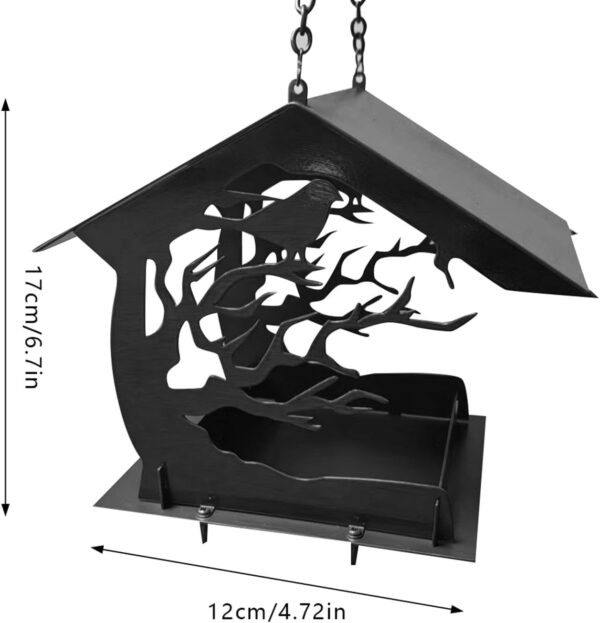 Bird Water Feeder Assembly Bird Wild Feeder Garden Bird Feeder Decoration Bird Feeder Building Kit Squirrel Decoration Outdoor Decoration Bird Food Box Children's Copper Hummingbird (Black, One Size) - Image 5