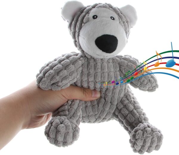 IFOYO Dog Squeaky Toy, Durable Dog Squeaker Toy 7.9 x 6.3 Inch Cute Sitting Bear Shaped Dog Interactive Toy Unique Tough Cloth Stuffed Dog Toy for Boredom - Image 6