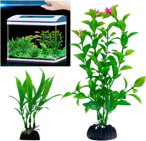 Vibury Fish Tank Aquatic Plants, 14 Pack Aquarium Plants Green Artificial Aquatic Plants, Fish Tank Decor, Aquarium Decor Plastic Plants - Image 7