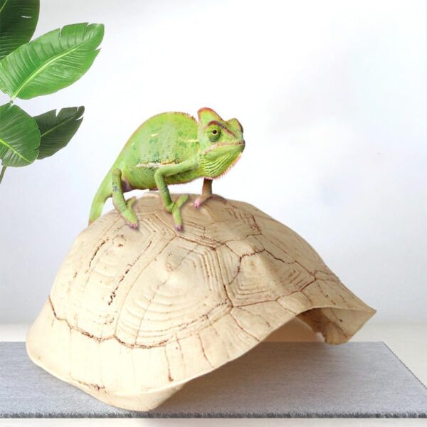 OMEM Reptile Hideout Hide Caves Simulation Turtle Shell Breeding Shelter Terrarium Decor for Snake, Spider, Scorpion, Lizard, Hermit Crab and Other Small Animals - Image 8