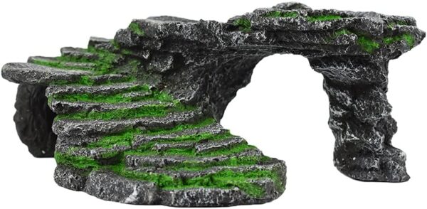 OMEM Turtle Basking Ramp Platform Reptile Breeding Box Shelter Habitat Terrarium Decoration (Black) - Image 3