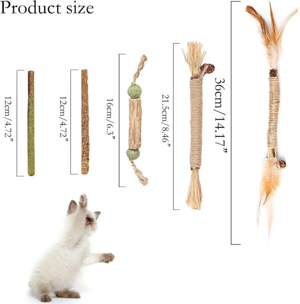 GIAPINST Catnip Toys for Cats, Cat Catnip Sticks, Natural Matatabi Silvervine Chew Sticks, Pet Catnip Teeth Cleaning Toys for Indoor Kitten, Dental Care and Stress Release(12 pcs) - Image 2
