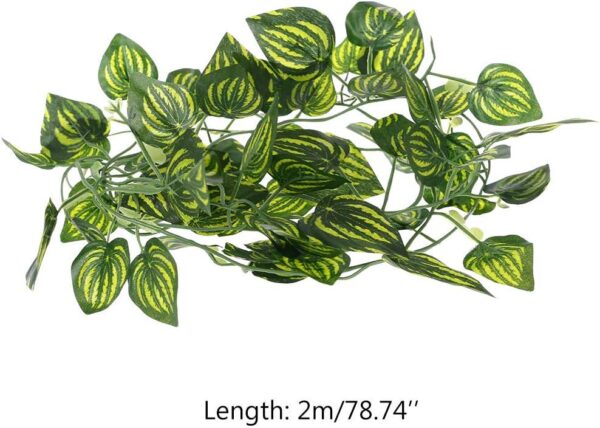 Myazs Reptile Plants Hanging Jungle Vines & Artificial Leaves Reptiles Terrarium Decorations For Lizard Snake Geckos Bearded Dragon Accessories Driftwood Reptile Supplies Reptile Heating Pad Tank - Image 6