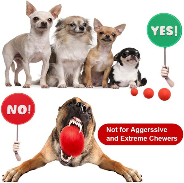 Panlom 3 Pack Dog Balls Indestructible - 100% Natural Rubber Bouncy Dog Ball Non-Toxic Tough Chew Toy for Small to Medium Dog - Image 5