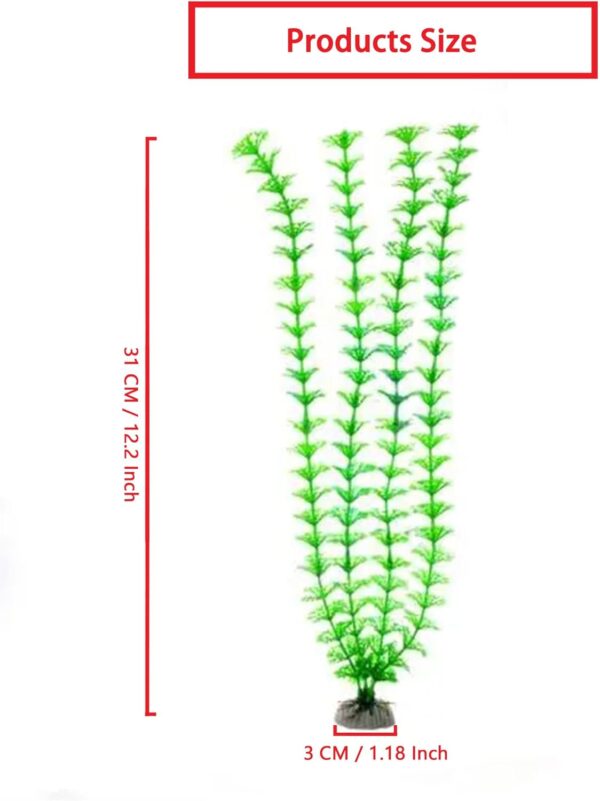 PANYTOW Plastic Aquarium Artificial Plant, Green, 12-inch, Style-12, Plant - Image 3