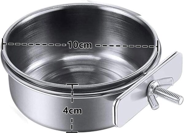 2 Pcs Parrot Bowl Stainless Steel Parrot Feeding Cups Sturdy Water Bowl Bird Feeding DishSuitable for Parrots Macaws or Other Birds Bird Feeding Dish (M-10cm) - Image 2
