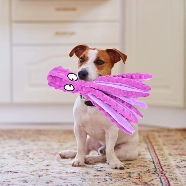 RIO Direct Dog Plush Toys Octopus - No Stuffing Dog Squeaky Toys with Crinkle Paper, Sturdy Dog Chew Toys Funny Interactive Toys for Small to Medium Dogs Training and Playing - Image 7