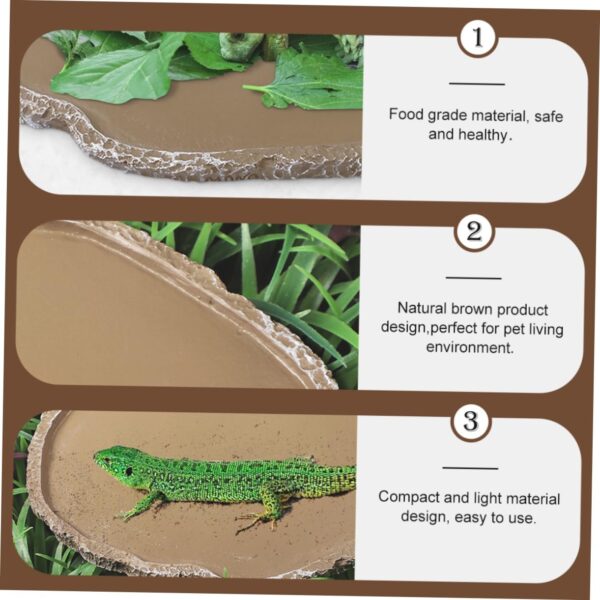Yardwe 2pcs Climbing Pet Food Box Reptile Food Basins Pet Feeding Bowls Pet Feeding Dishes Water Holders Lizard Supplies Reptile Water Dish Resin Pet Food Basin Tortoise Food Bowls - Image 7