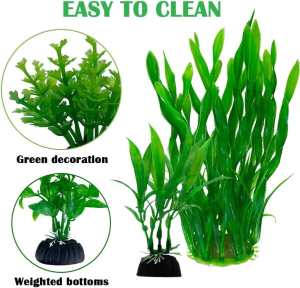 Aquarium Plants, 25pcs Fish Tank Decor Green Plants Artificial Aquarium Decorations Plastic Plants for Aquarium Simulation - Image 2
