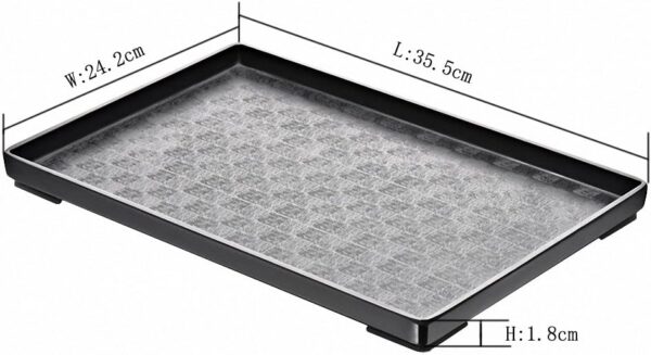 OMEM Reptile Food Bowl Large Water Dish,Feeding Dish, Tortoise Bowl (L, Black lattice) - Image 2