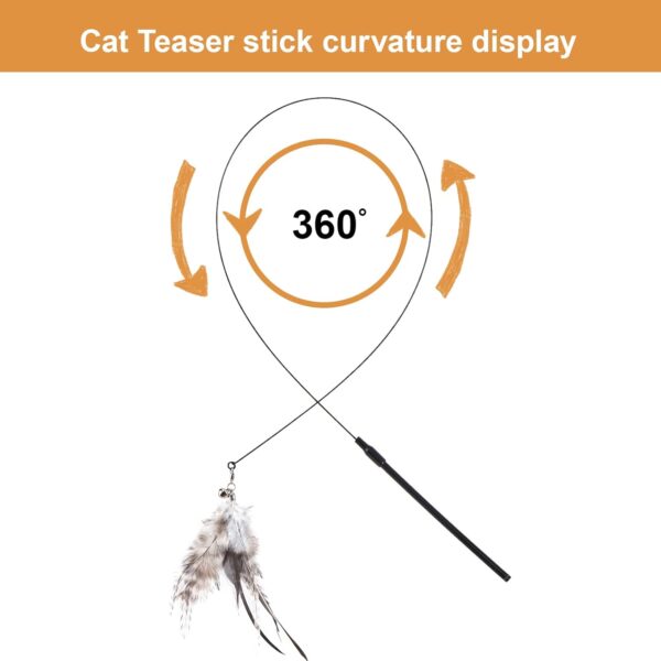 EASY JOY Cat Interactive Toys for Indoor, Cat Toys Feather Refill Flying Bird Kitten Toy, Cat Toys Dangle for Exercising Eliminating Boredom (9PCS) - Image 6