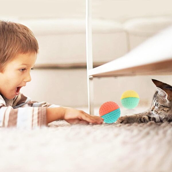 BIPY 20PCS Cat Toy Balls Foam Latex Cats Balls Toys Elastic Sponge Ball Colorful Indoor Kitten Interactive Catch Chase Chew Balls Toy for Kittens Pets Play Exercise Ball Supplies Random Color (4cm) - Image 7
