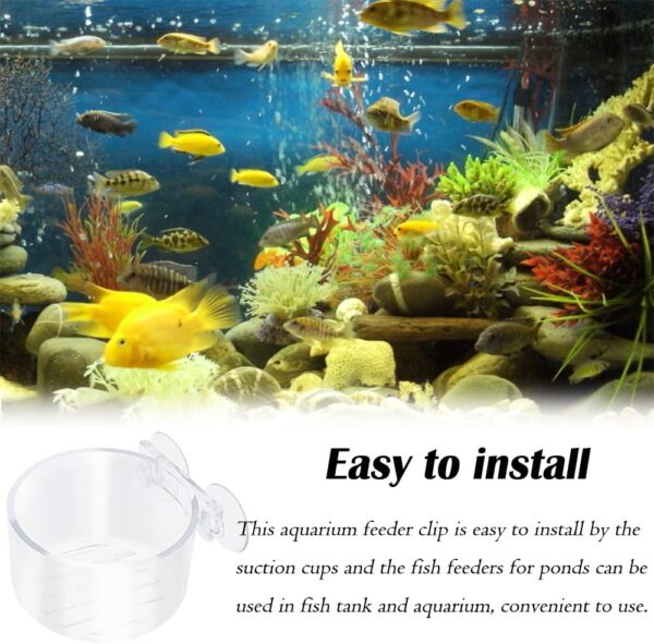 2 Pcs Red Worm Feeder Acrylic Fish Tank Plant Shrimp Feeder Bowl Floating Bloodworm Water Food Dish Fish Feeding Cup with Suction Transparent Fish Feeding Cup Tank for Aquarium Reptiles - Image 6
