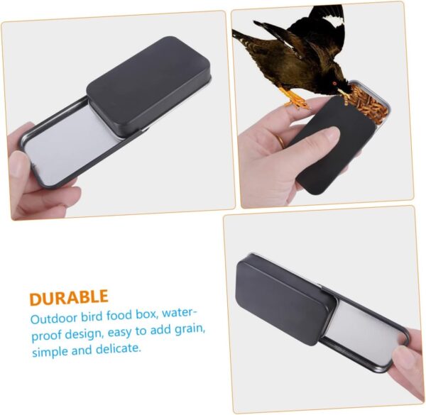 Yardwe 8 Pcs Bird Food Box Toy Containers with Lids Outdoor Bird Feeders Bird Feeder Hangers for outside Smart Bird Feeder Container with Lid Bird Training Feeders Wrought Iron - Image 3