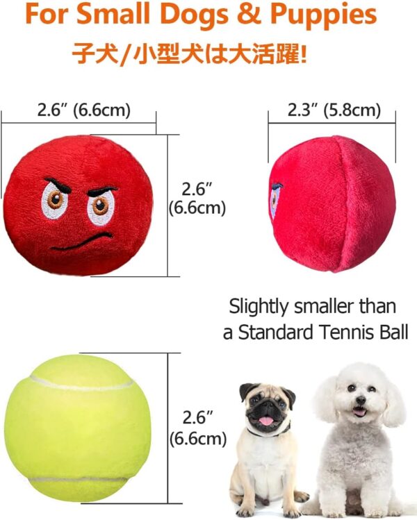 SCHITEC Squeaky Dog Toys, [6 Pack] Soft Stuffed Plush Balls with Squeakers, Interactive Fetch Play for Puppy Small Pets - Image 5