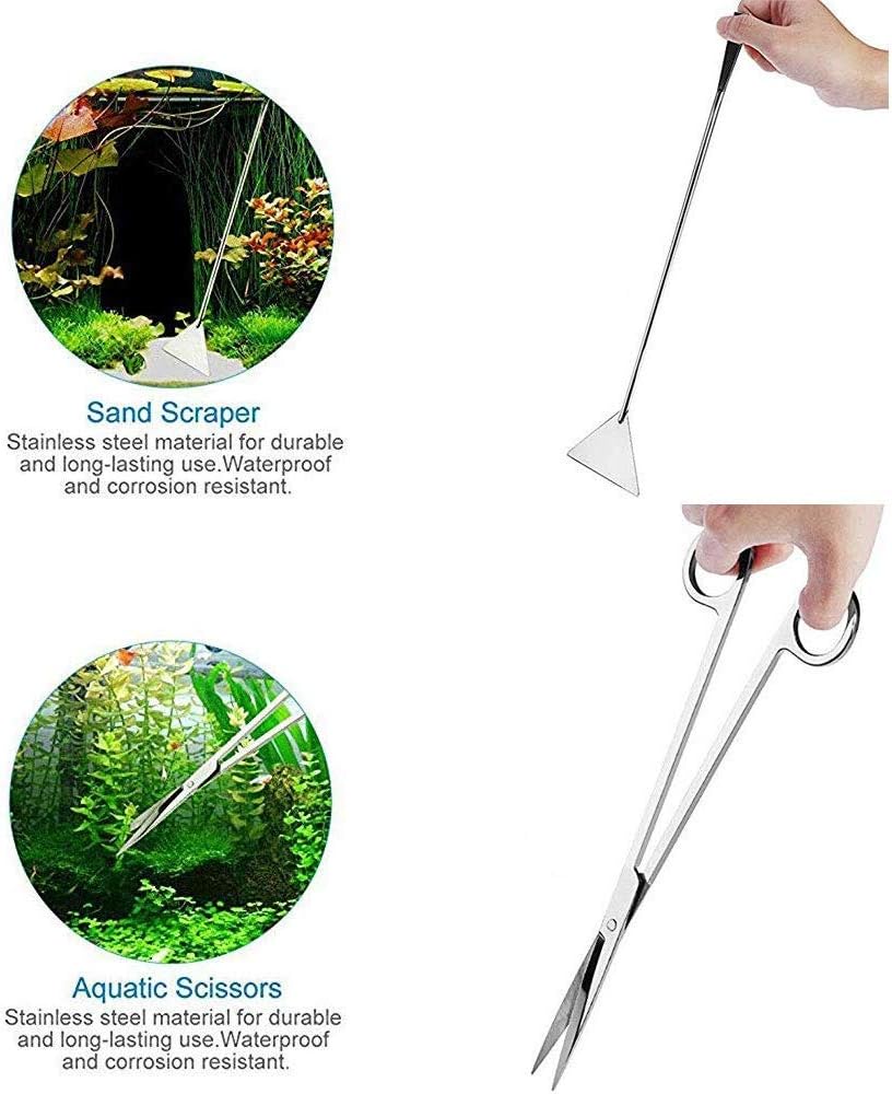 Signstek Aquarium long Tweezers Scissors Spatula Tool Set - 5 in 1 Stainless Steel Fish Tank clean accessories kits for Aquatic Plants, Snakes, Spiders - Image 5