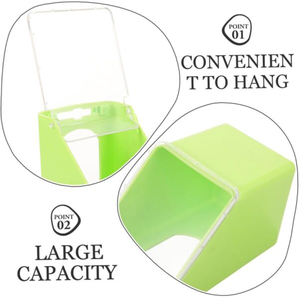 Yardwe 2pcs Pigeon Feed Box Cage Hanging Feeder Small Bird Feeder for Cage Bird Cage Feeder Cage Pigeon Feeder Parakeet Feeder Bird Food Dispenser Feeding Supplies Plastic Parrot - Image 4