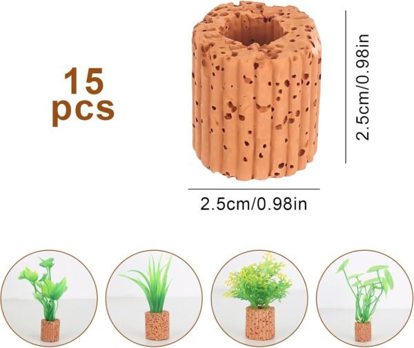 Pack of 15 Aquarium Ring Water Plants, CTDMJ Aquarium Filter Rings, Filter Media Filter Material, Aquarium Filter Rings, Aquarium Water Flora Landscaping Aquarium Ceramic Rings Aquarium Decoration - Image 5