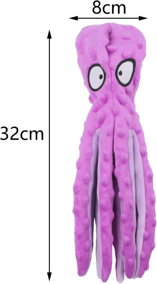 RAYITO Octopus Dog Toys, No Stuffing Squeaky Dog Toys Interactive Octopus Dog Chew Toys with Crinkle Paper for Small Medium Dogs Playing and Training (Purple) - Image 2