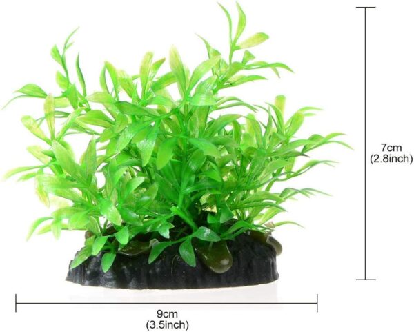 Uotyle Fish Tank Plants Plastic Artificial Aquarium Plants Decorations Green Ornament Small 3Pcs - Image 4