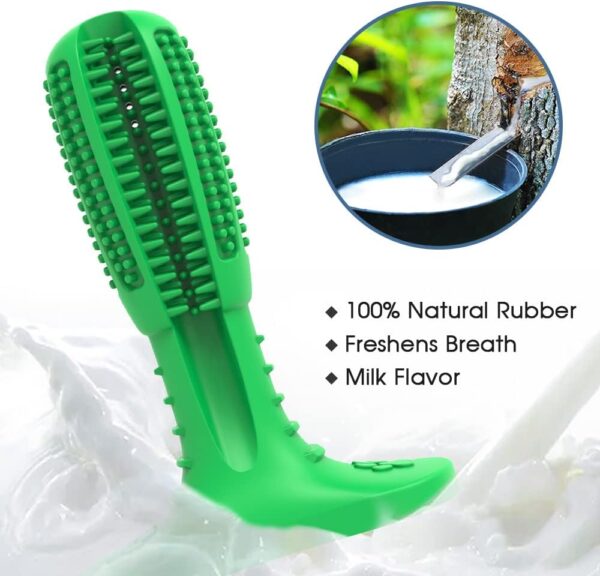 RUCACIO Upgraded Dog Toys, Indestructible Dog Chew Toy For Medium Small Chewers, Durable Dog Toothbrush Toys, Dog Dental Care Teeth Cleaning Toy, Puppy Dog Birthday Gifts (Green) - Image 8