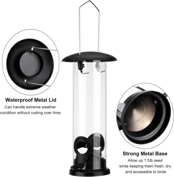 Kungfu Mall 2PCS Bird Feeders Hanging Wild Garden Bird Seed Feeder Hanging Feeders for Small Birds Garden Outdoors Feeding - Image 3