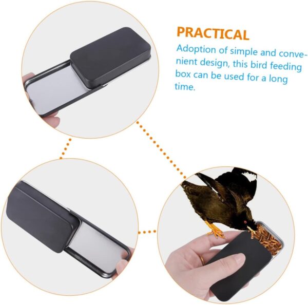 Yardwe 8 Pcs Bird Food Box Toy Containers with Lids Outdoor Bird Feeders Bird Feeder Hangers for outside Smart Bird Feeder Container with Lid Bird Training Feeders Wrought Iron - Image 7