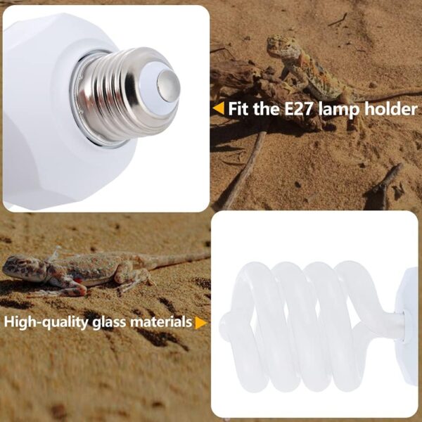 LUCKY HERP Reptile UVA UVB Lamp Bulb, 23W 10.0 UVB Light Reptile Kit, Terrarium & Vivarium UVB Fluorescent Light Bulb for Tortoise, Lizard, Bearded Dragon - Image 2