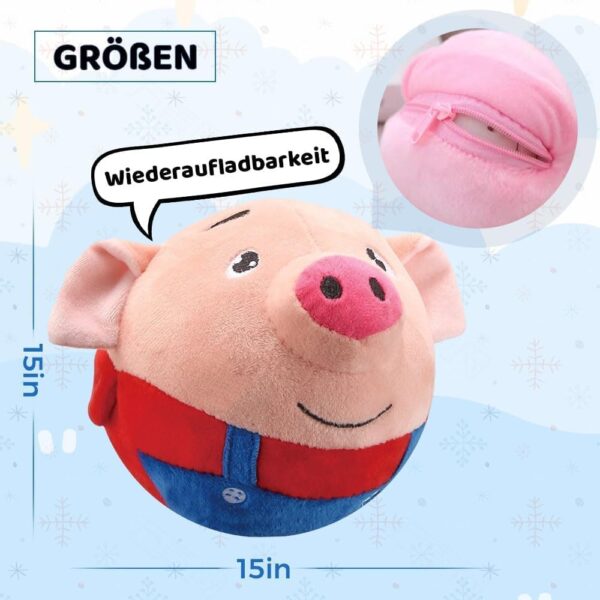 Active Moving Pet Plush Toy Interactive Dog Toys, Squeaky Moving Dog Ball Toy, Washable Cartoon Pig Plush Sound Electronic Dog Toy, Shake Bounce Boredom Talking Toys for Dog Pets Cats (Blue Pig) - Image 4