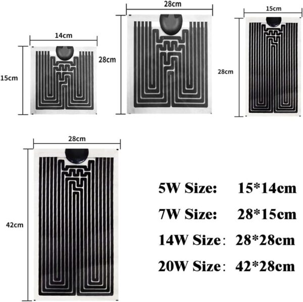 7W Reptile Heating Mat 15*28cm 220v -- Reptile Heat Pad with Temperature Adjustment, Terrarium Heat Mats, Safety Reptile Heat Mat for Turtle, Tortoise, Snakes, Lizard, Gecko Hermit Crab Amphibians - Image 4