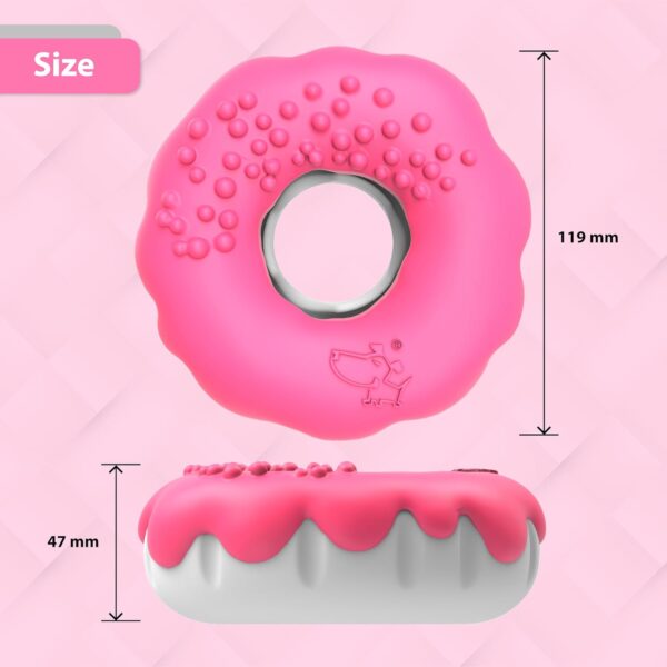 PetBuds Indestructible Dog Toys - Interactive Dog Toys For Boredom - Doughnut Shape Treat Dispenser Dog Toy and Chew Toys For Dogs - 2 in 1 Dog Treat Toy and Dog Chew Toys. (Pink & Yellow, Doughnut) - Image 7