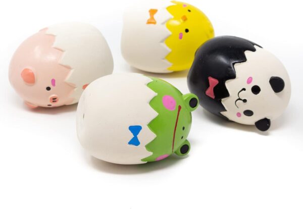 Mushroom & Co Squeak Latex Rubber Puppy Toy Animal 4-Set Pet Interactive Play for Small Dog - Image 4