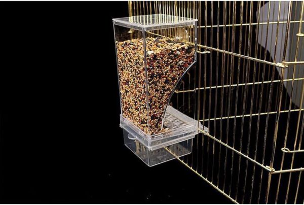 Uposao Automatic Bird Seed Feeder Plastic Splash Proof Bird Food Box Birdcage Window Feeder Pet Parrots Food Feeder for Budgerigar Canary Cockatiel Finch Parakeet - Image 3