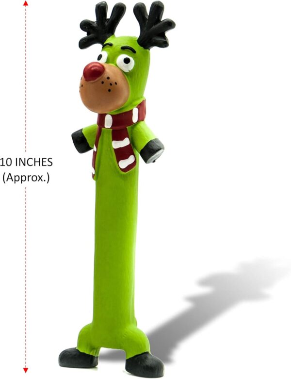 3 x 10 Long Squeaky Dog Toys LATEX Dog Chew Toys Standing Stick Dog Gifts Reindeer Rudolph Teething Puppy Toys Fetch Interactive Dog Toys for Boredom Dog Small Medium Pet Toys ((Pack of 3), Rudolph) - Image 5