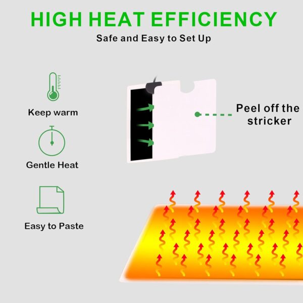 DERNORD Reptile Heat Mat 5W Mini - Vivarium Upgraded Version Gecko Heat Pad with Adhesive for Tortoise Lizard Snake Bearded Dragon Hermit Crab Heater - Image 2