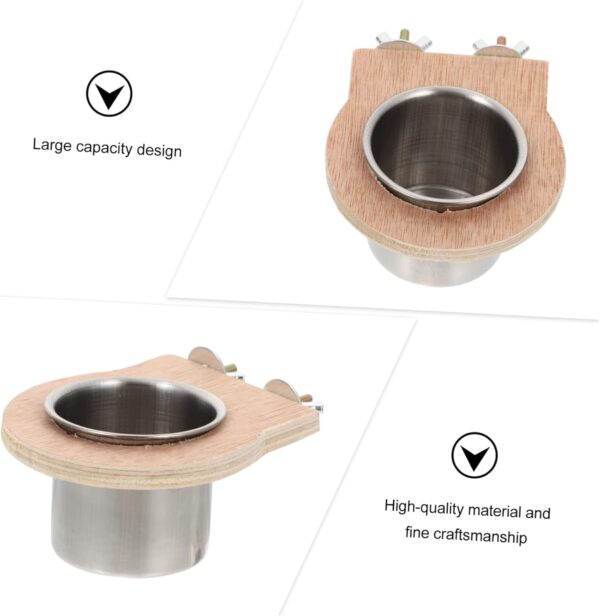 BELLIFFY 2pcs Water Cup Trough Stainless-steel Bowl Bird Coop Cups Bird Feeding Cup Bird Food Container Parrot Cage Hanging Bowl Parrot Water Cup Bird Food Bowl Cockatiel Trough Bid Feeder - Image 6