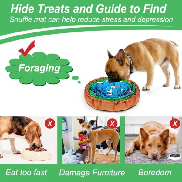 Vivifying Snuffle Mat for Dogs,Durable Dog Snuffle Mat, Washable Interactive Game Toy Dog Mat for Large Dog and Puppies（Diameter: 18in / 46cm） - Image 4