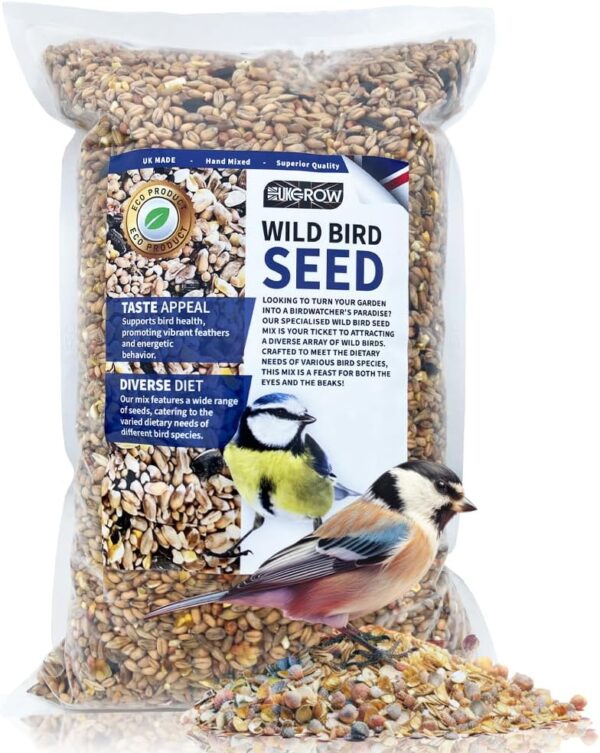 Wild Bird Seed - UKGROW Premium Blend for Garden Birds | Eco-Friendly, Nutrient-Rich Mix | Available in 1L, 2L, 3L, 4L, 5L, 10L, 20L Sizes (1 Litre) - Image 9