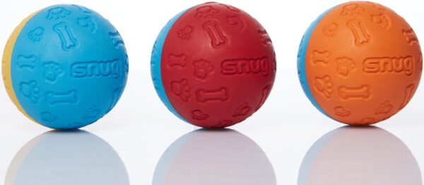 Snug Rubber Dog Balls for Small and Medium Dogs of all Breeds - Tennis Ball Size - Virtually Indestructible (3 Pack - Original) - Image 2