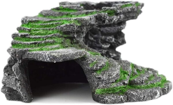 OMEM Turtle Basking Ramp Platform Reptile Breeding Box Shelter Habitat Terrarium Decoration (Black) - Image 4