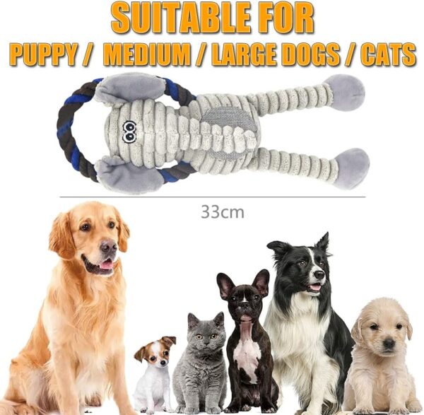 Speedy Panther Squeaky Dog Toys for Large Dogs Elephant Plush Dog Toys for Boredom Soft Dog Rope Toys for Small Medium Large Dogs - Image 9