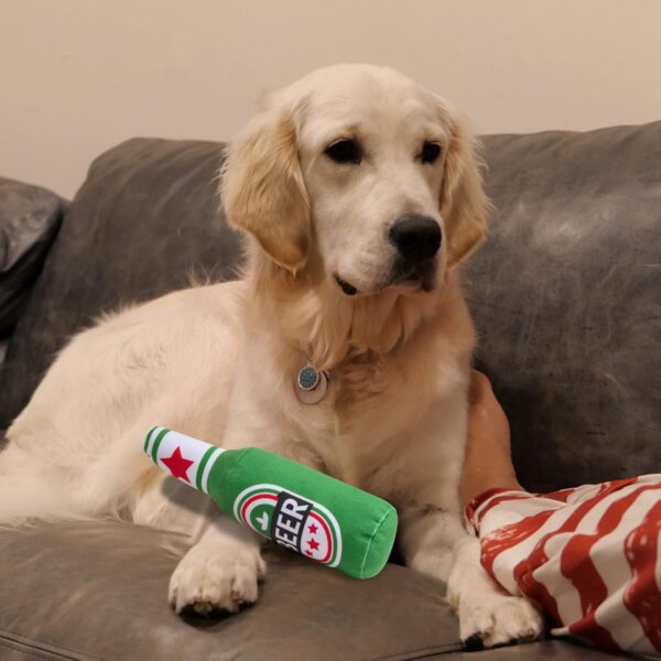 Roseyan Dog Toys Squeaky Dog Toys Interactive Dog Chew Toy for Bordem Beer Bottle Plush Puppy Toys Portable Funny Cute Pet Plush Squeaky Dog Toy for Small Medium Dogs and Other Pets - Image 7