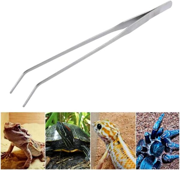 Aquarium Curved Tweezers Stainless Steel Tongs Tweezers Aquarium Tank Tweezers 27cm Feeding Tongs for Fish Tank Plant Aquascape Tools Feeding Tongs (Elbow) - Image 7