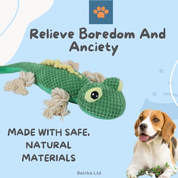 Belcka- Large Plush Dog Toy With Natural Cotton Rope- Interactive Dog Toys for Boredom- Durable Dog Chew Toys for Small, Large, Medium Breeds- Squeaky Dog Toys for Pets- Dog Gifts - Image 3