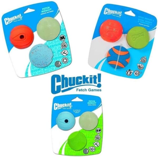 ChuckIt! Fetch Medley Gen 1 Rubber Dog Balls, The Whistler, Max Glow & Rebounce Balls for Dogs, Durable High Bounce Launcher Compatible Dog Toy, Small, 3 Pack - Image 7
