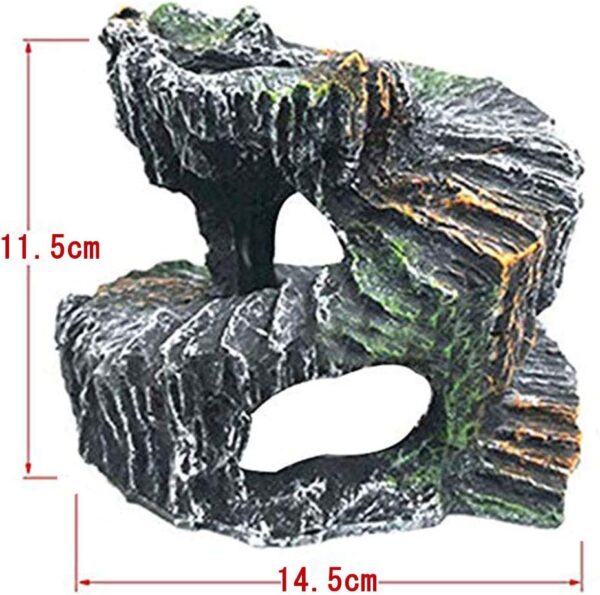 OMEM Small Reptile Ladder Turtle Lizard Hamster Habitat Decoration Tank Ornament (Rotating rock) - Image 2