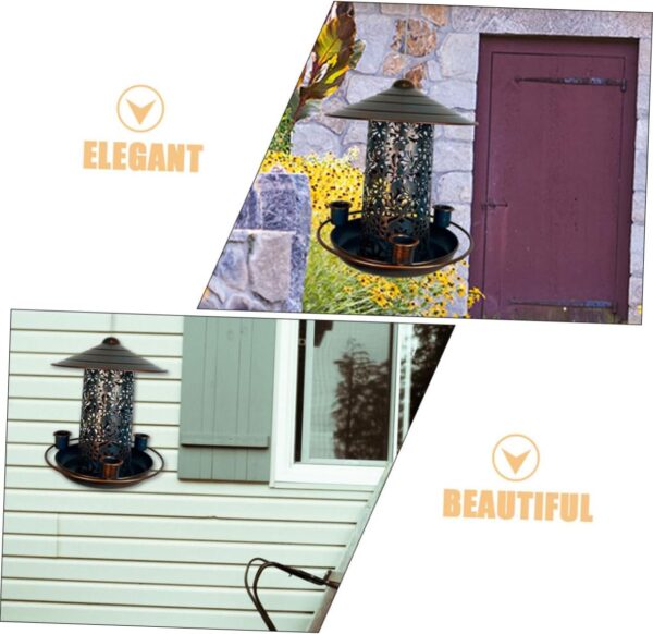Yardwe Bird Feeder Bird Water Feeder Bird Food Holder for outside Bird Food Feeder Bird Accessory Parakeet Food Dispenser Pigeon Feeder Bird Cage Feeder Parakeet Water Dispenser Iron - Image 9
